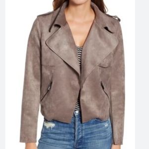 Kut from the Kloth Taupe Jacee Draped Moto Jacket S NWOT